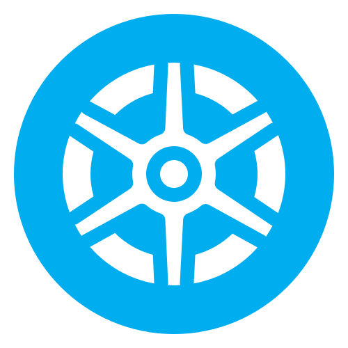 Wheel icon light blue